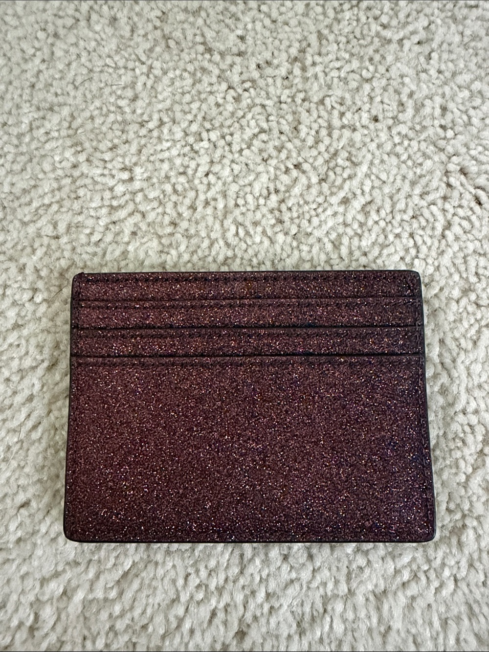 Kate Spade Glitter Card Holder in Deep Plum - Picture 2 of 3